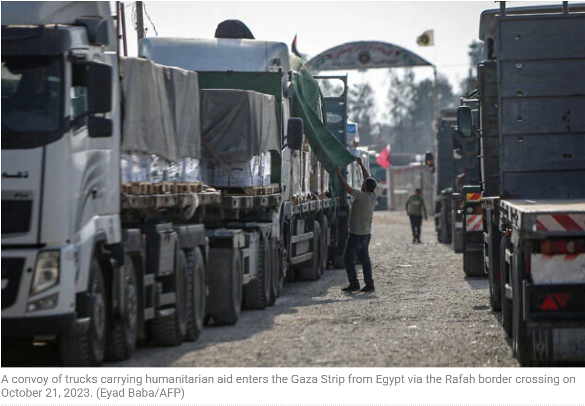 israel and humanitarian aid to gaza