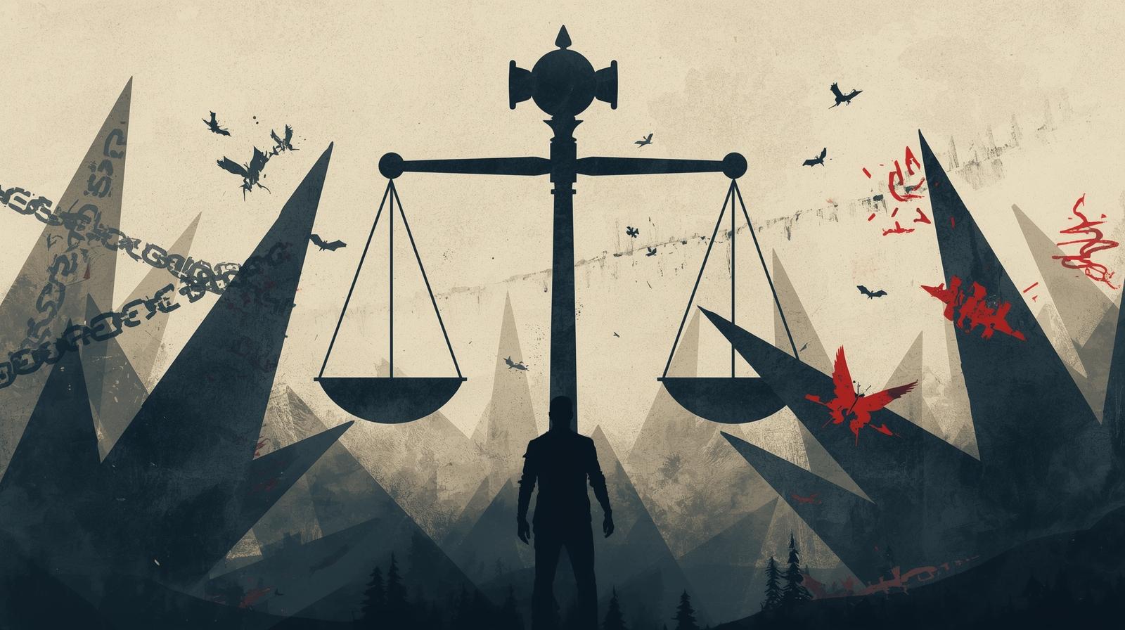 what type of image can represent the law, threats and self defence_